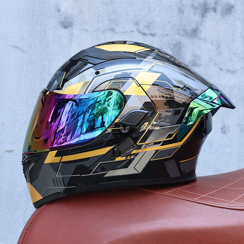 ORZ-Premium ABS Modular Motorcycle Helmet, Dual Internal & External Visor, Breathable Anti Impact Protective Gear for Riders