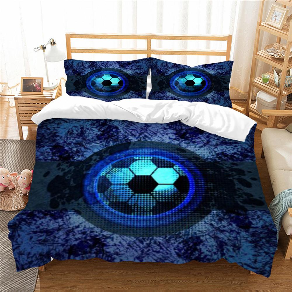 Duvet Cover 3D Home Bedspreads Football Quilt Cover High Quality Bed Cover Suit with Pillowcase Soft Bedding Cover