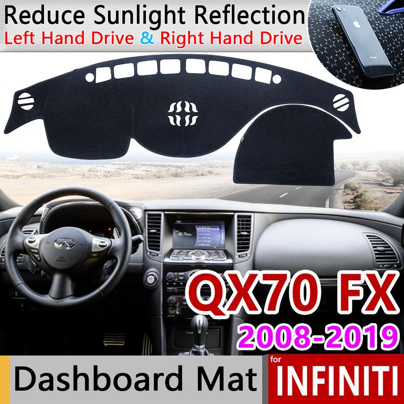 Для Infiniti QX70 FX35 FX37 FX45 FX50 2008~ S51 Противоскользящий коврик на панель приборов Защитная накладка на панель Солнцезащитный коврик на панель Автомобильные ковровые аксессуары