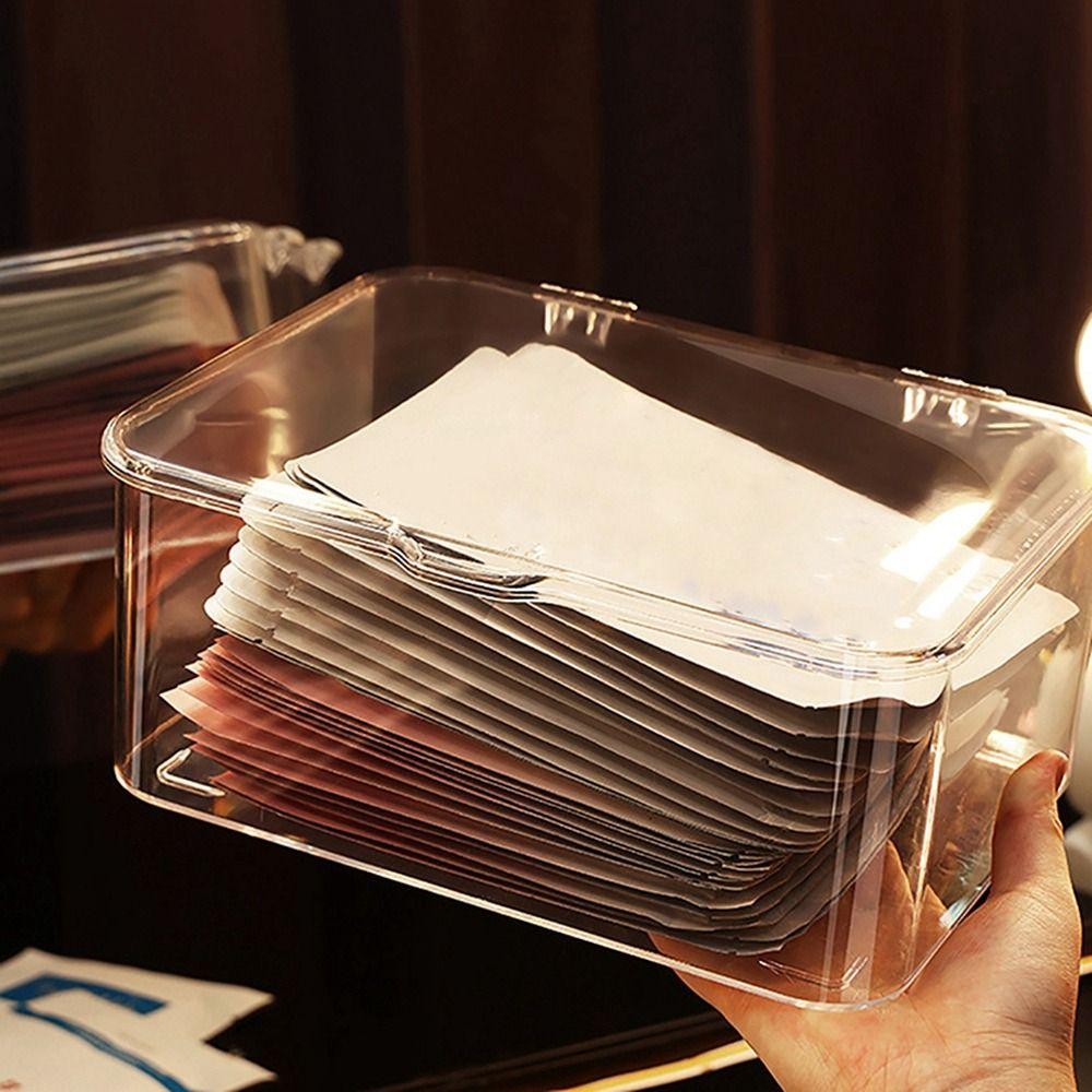 Transparent Cosmetics Storage Box Plastic Phone Case Organizer Facial Mask Storage Box  Sundries