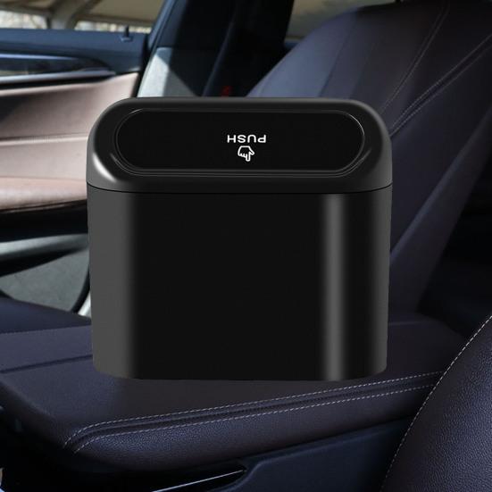 Car Trash Can with Press-to-Open Lid High-Strength Hook Easy Installation Small Hanging Trash Can Odor-free Car Accessories for Storage And