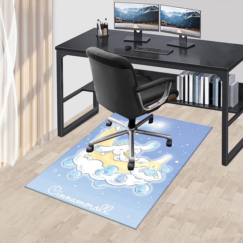 Anime Cartoon Design Chair Mat - Cinnamoroll Moon Clouds - Non-Slip Carpet for Office, Home Decor, Living Room, Bedroom, Game Room & Dormitory.E023