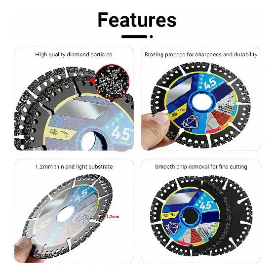 3-Pass Tile Cutter Disc Saw Grinder 4.5 Inch