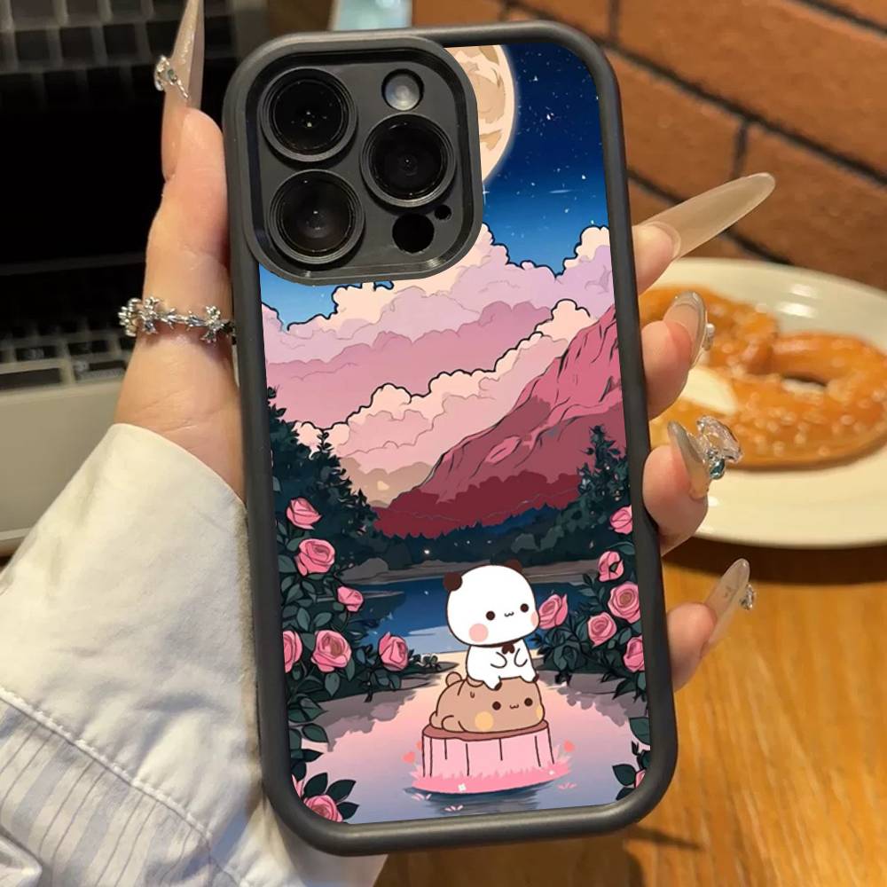 Милый чехол для телефона BuBu D-DuDu для iPhone 11 12 13 14 15 16 17 Pro Max Ударопрочный мягкий ТПУ задняя крышка