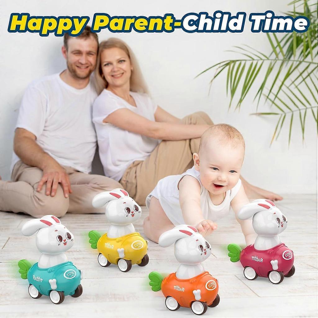 Bunny Car Toys for 1 Year Old Boys Easter Toys Gifts for Babies,Press and Go Car Toys 12-18 Months,Pull Back Cars for 1 2 3 Year Old Girls,1 Year Boy