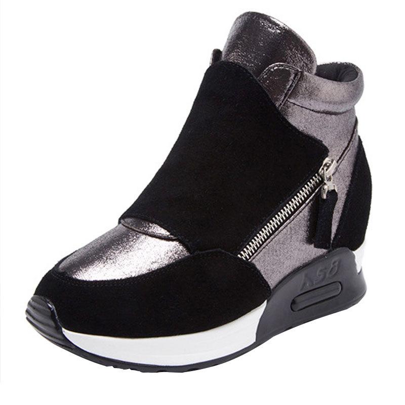 Замшевые кожаные кроссовки женские туфли на платформе модные женские кроссовки увеличивающие рост туфли женские повседневные туфли N011