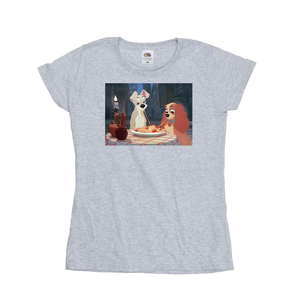 Disney Womens/Ladies Lady And The Tramp Spaghetti Photo Cotton T-Shirt
