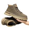 Men's Shoes Spring New British Retro Mid Top Martin Boots Men's Casual Work Shoes Trendy Low-top Short Boots Leather Shoes