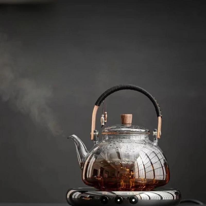 Стеклянный горшок со стеклянной балкой, специальный чайник для электрической гончарной печи, бытовой чайный сервиз, утолщенный чайник с высокой термостойкостью