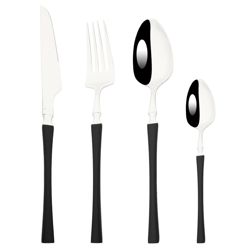 20Pcs (5set) Luxury Pink Gold Dinnerware Set Stainless Steel Flatware Cutlery Set Kitchen Fork Knife Spoon Tableware Silverware Set