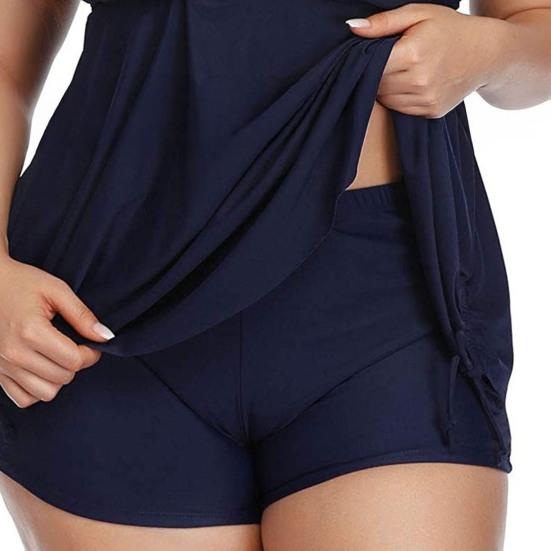 2Pcs/Set Summer Swimsuit Set Sporty Style Suspender Vest Tankini Tops Printing Shorts Set Split Design