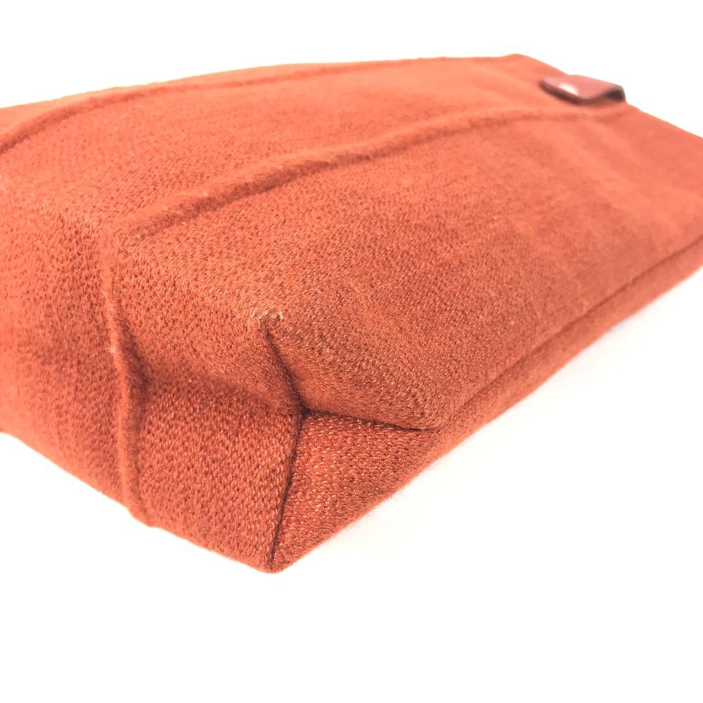 HERMES Amedaba PM Mini Bag Mini Tote Handbag Hand Bag wool / Leather Orange