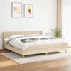 3130622 vidaXL Divan Bed with Mattress Cream 200x200 Cm Fabric