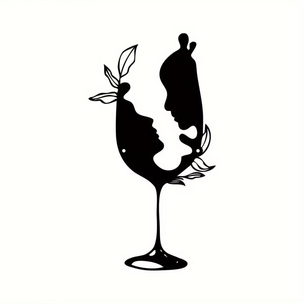 1 шт. Металлический настенный декор Женщина в стеклянном дизайне Элегантное линейное искусство Настенное искусство Стильное украшение для дома и комнаты Уникальное металлическое женское искусство