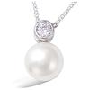 [Q1071] - Silver Necklace 'Sissi' Silver-white (rhodium-plated) - 9 Mm Pearl