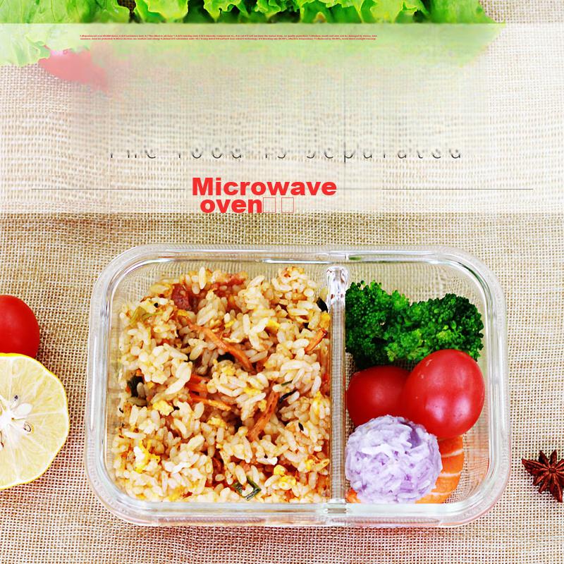 Heat-Resistant Glass Food Storage Container, Microwave-Safe Lunch Box for Office Workers, Nordic Greenn Insulated Box 1000ml + Bag + Tableware Set