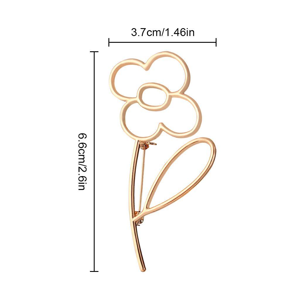 Lapel Simple Pin Scarf Buckle Fashion Flower Brooch Alloy Hollow