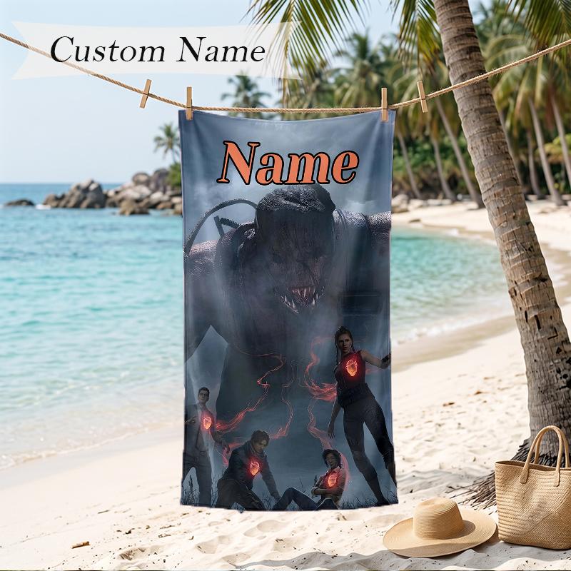 Dead by Daylight Custom Name Printed Beach Towel Personalized Soft Towel For Swimming Beach Travel