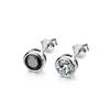 Men's Trendy 925 Sterling Silver Black Gemstone Stud Earrings - European and American Minimalist Style