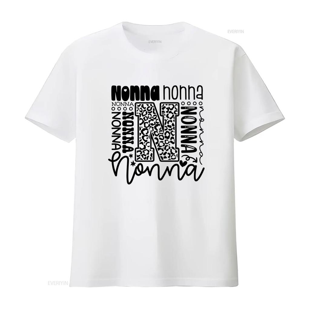 Nonna Grandma T Shirt Funny Trendy Leopard Print For Mother's Day From Grandkids vintage Washed streetwear designer clothes