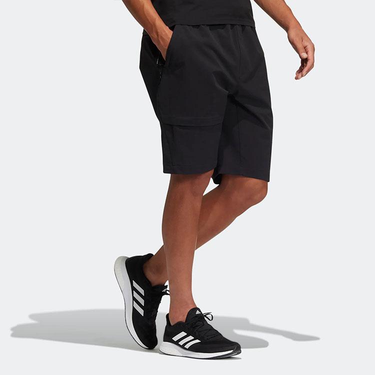 adidas Простые однотонные спортивные шорты мужские, черные, HE9932