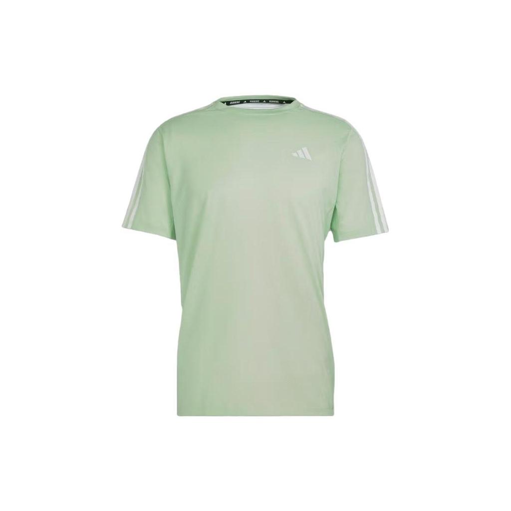 Adidas T Shirts Men's Green Crew Neck Moderate Straight Fit IQ3833