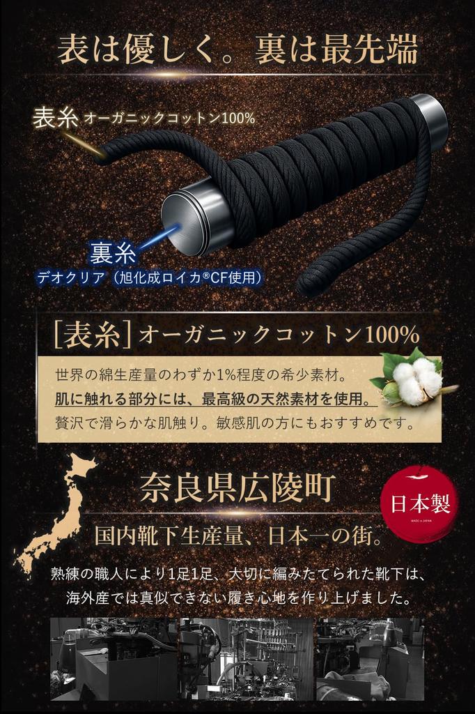 [Men, wear these without hesitation!] 100% Cotton, Scientifically Proven Deodorizing and Antibacterial, Made in Japan, Asahi Kasei Royca CF Used, Men'