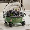 Large Capacity Drain Fruit Serving Plate High Feet Flip Cover Table Fruit Tray Plastic with Handle Snack Tray Candy
