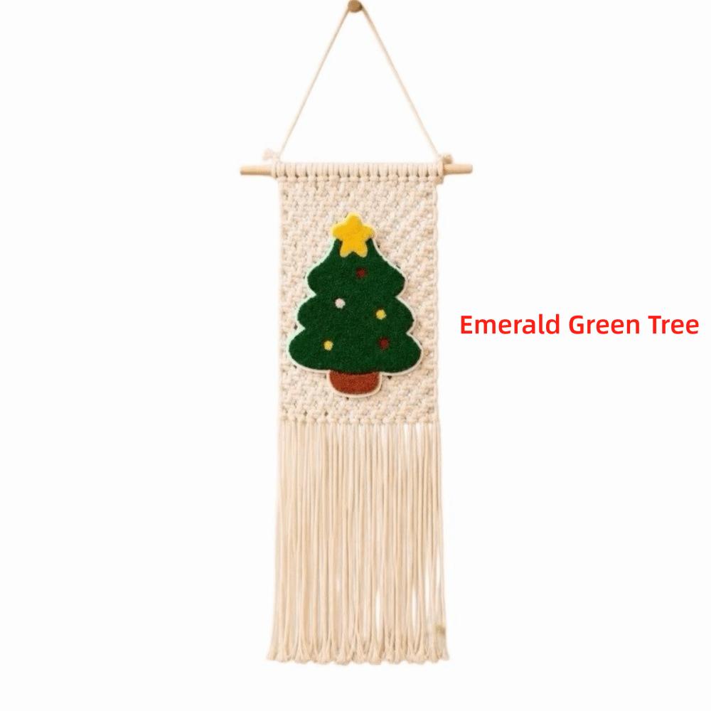25x60cm Christmas Tree Wall Hanging Woven Texture Mini Wall Hanging Christmas Decoration