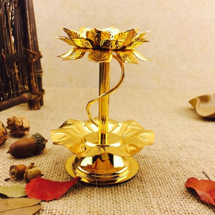 4Inch Flower Leaf Candle Holder Candle Stand Butter Lamp Holder Suitable for Home Ornamentation and Festival Occasion