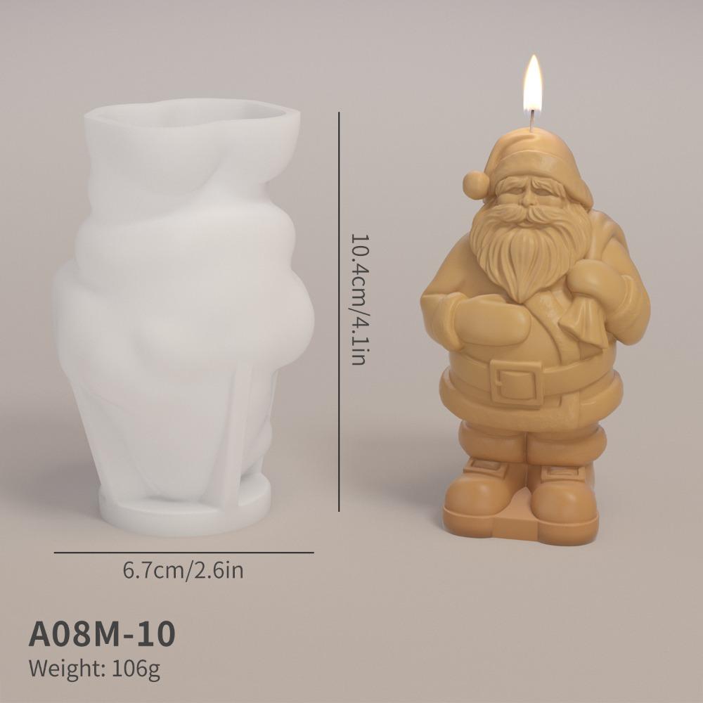 Белые силиконовые формы для свечей Санта-Клауса, силиконовая форма для мыла, новая форма для свечей