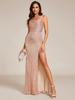 Ever-Pretty Women's Exquisite U Neck Paillette Bodycon Wedding Guest Dress With Side Slit Fishtail Evening Gowns