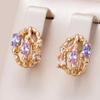 Необычные Красочные Аксессуары из Натурального Циркона Цвет Розового Золота Висячие Серьги для Женщин Модная Повседневная Винтажная Бижутерия