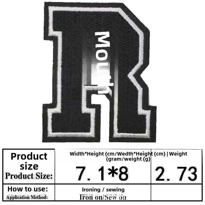 Вышитый алфавит и цифры нашивка на рукаве из джерси