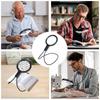 Rechargeable Neck Wear Magnifier USB-C Power Handheld Magnification Glass  Book Reading