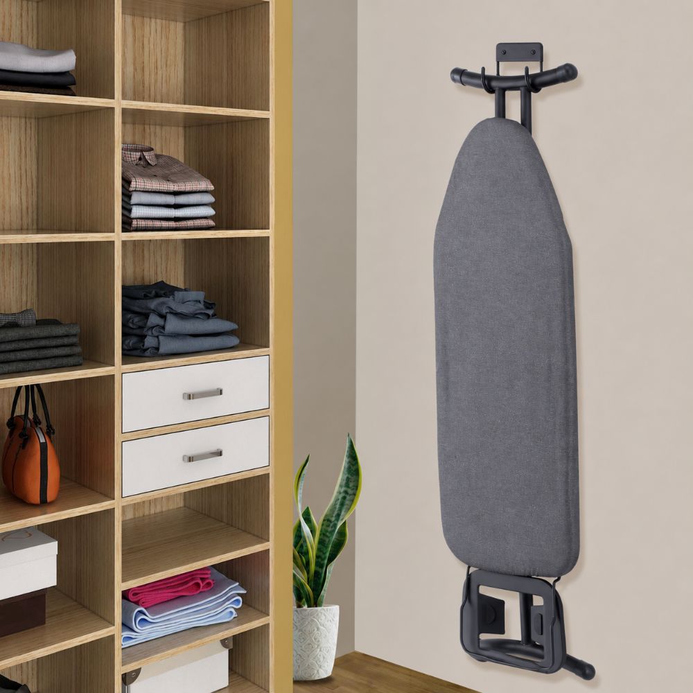 Easy Install Ironing Board Hanger Space Saving Iron Board Holder Laundry Room Storage