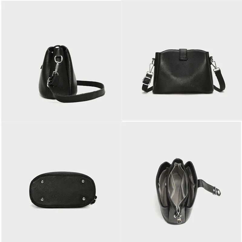 Brand Genuine Leather Handbag  Fashion Luxury Women Shoulder Crossbody Bag Designer Cow Leather Tote Female Messenger Sac