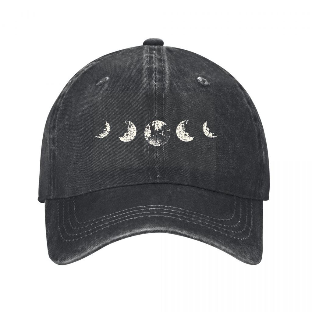 Moon Phase Cycle Wall Art Home Decor Washed Baseball Cap Outdoor For Womens Unisex FeUnisex
