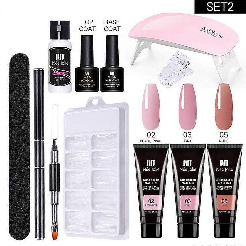 Poly UV Gel Kit All for Manicure Gel Nail Extension Set Slip Solution Builder Acrylic Gel Polish Nail Art Tool 2