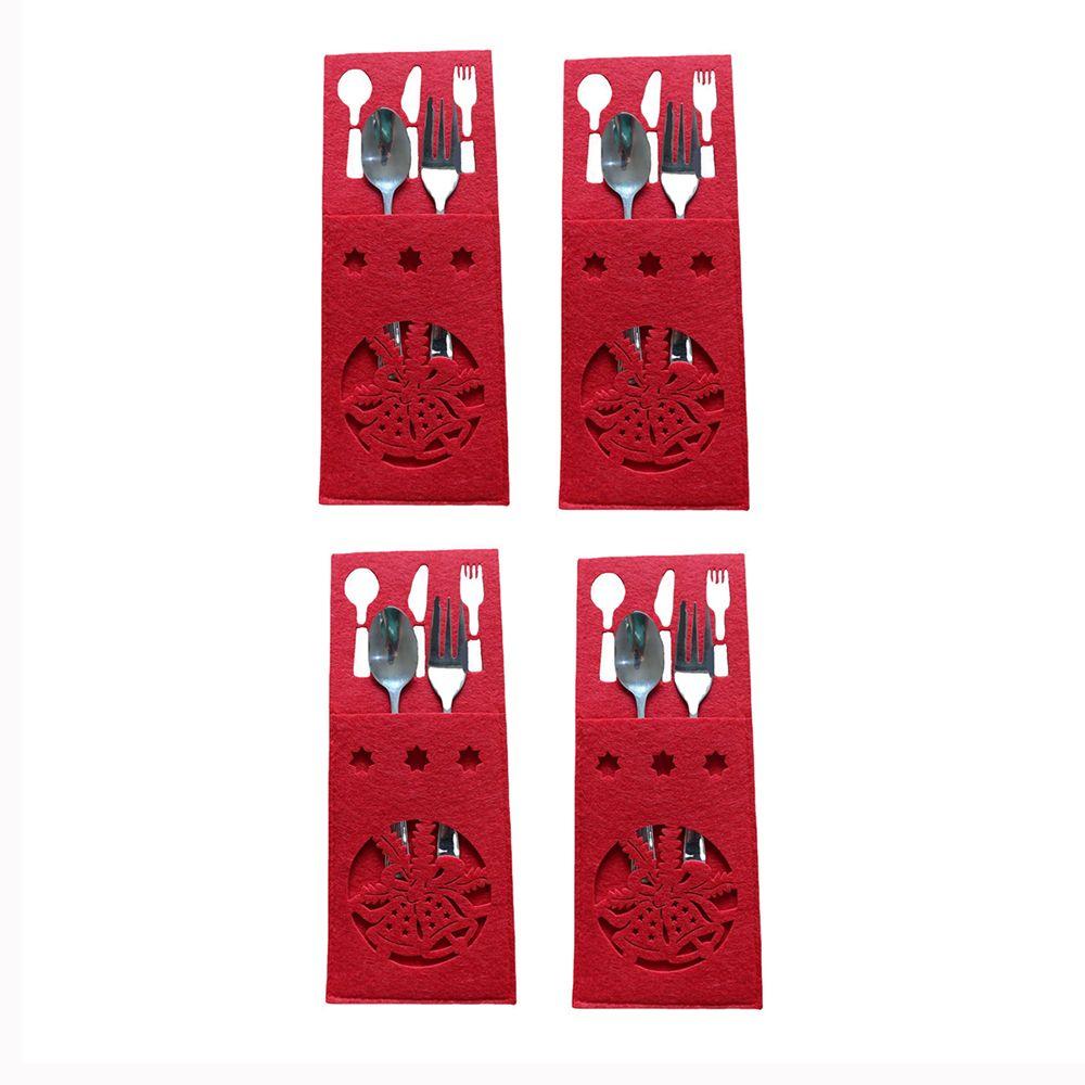 Pocket Xmas Tree Christmas Knife Fork Holder Table Decorations Tableware Organizer Cutlery Bag