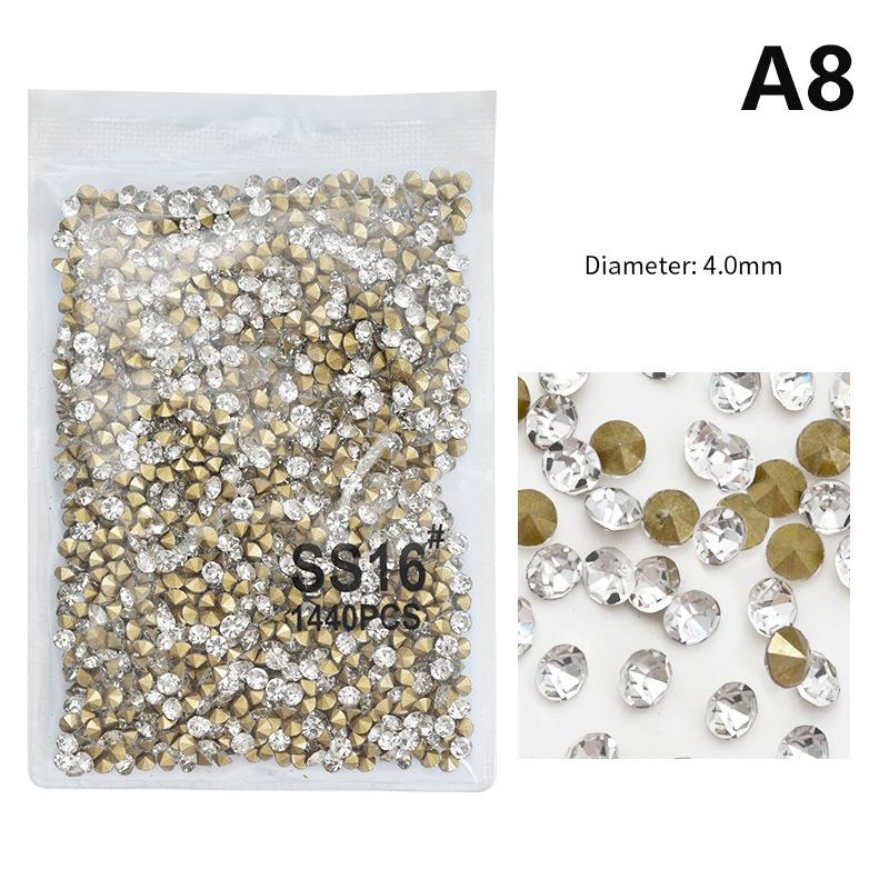 1440 шт. блестящие кристально чистые стразы без горячей фиксации с плоской основой стразы для шитья/ткани/дизайна ногтей стразы украшения