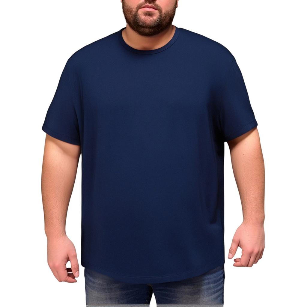 Men's Large-sized Short-sleeved T-shirt In Solid Color Is Versatile And Casual
