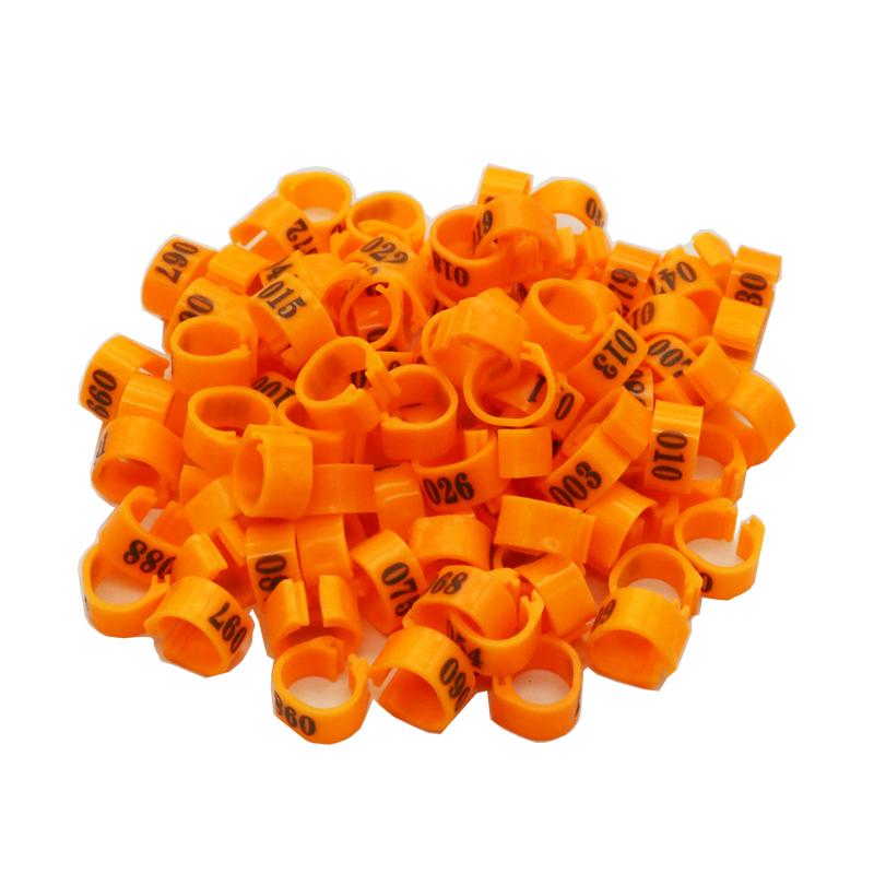 100 Pcs Inner Diameter 12MM 14MM Pigeon Bird Plastic Clip Rings Pigeon Colored Foot Ring No.1-100 Poultry Leg Bands