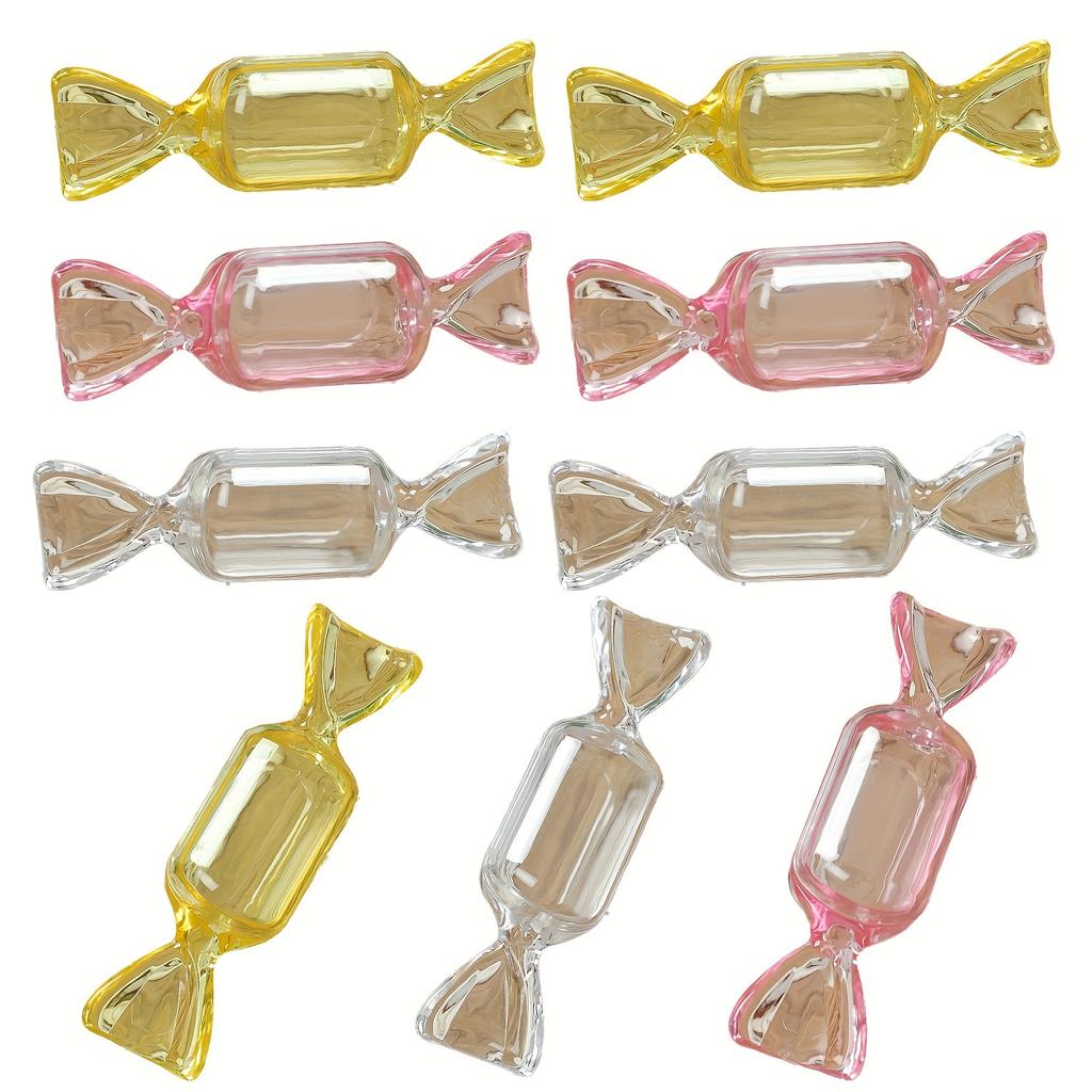 20 шт. Милая шкатулка для украшений в форме конфеты, мини-прозрачный органайзер для колец, портативные дорожные подарочные коробки для хранения для вечеринок