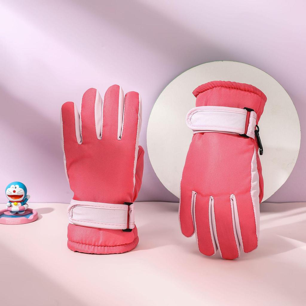 Детские зимние лыжные перчатки, ветрозащитные и толстые, возраст 3-9 лет