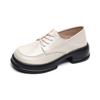 Thick-soled Women's Spring and Autumn Lace-up Single Shoes Thick Heel Retro Small Leather Shoes Women