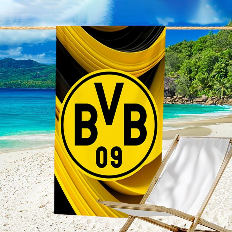 1pc B-BVB Beach Towel, Beach and Seaside Swimming Pool Equipment, Fashion Pattern, Rectangular, Travel Essentials