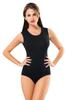 Women's Zero Sleeve Bodysuit with Hooks and Snaps Cotton Ladies Athlete
