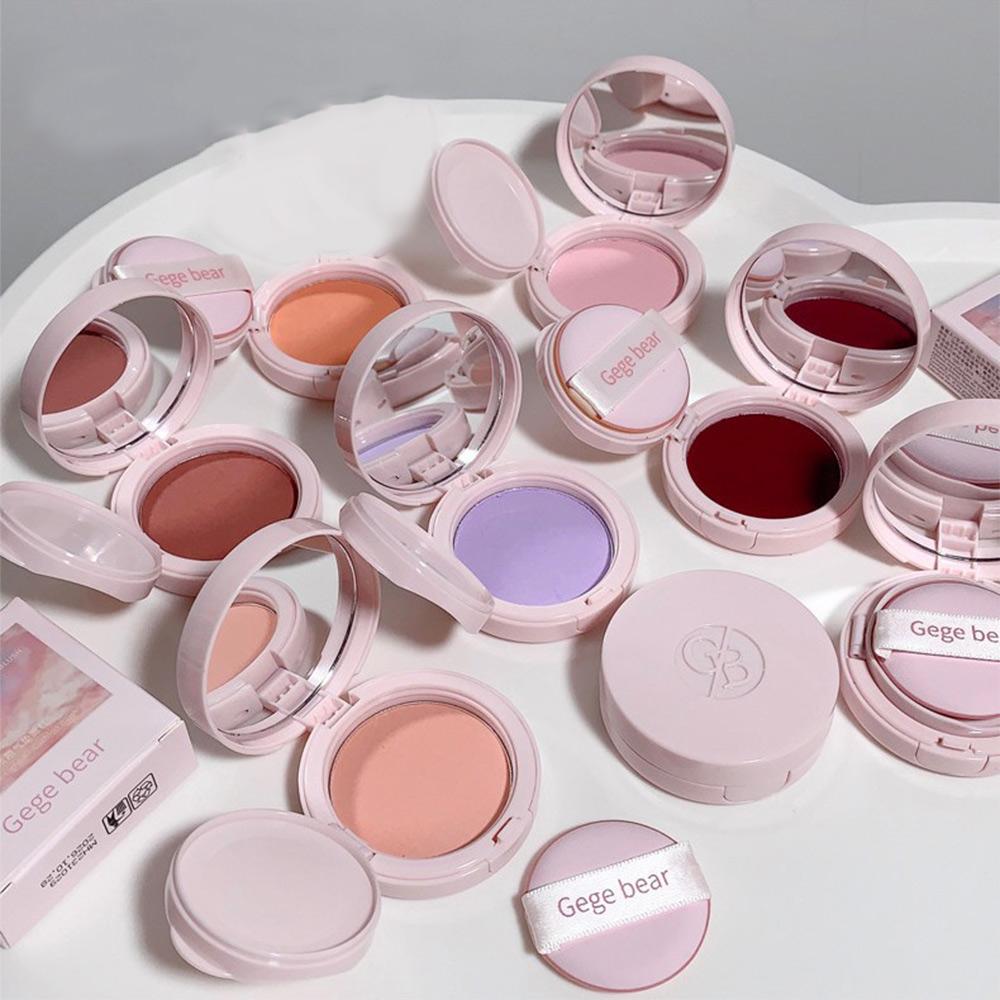 GEGE BEAR Air Cushion Blusher with Mini Puff, Soft Waxy Texture Blush Cream 6 Colors Natural Cheeks Blush