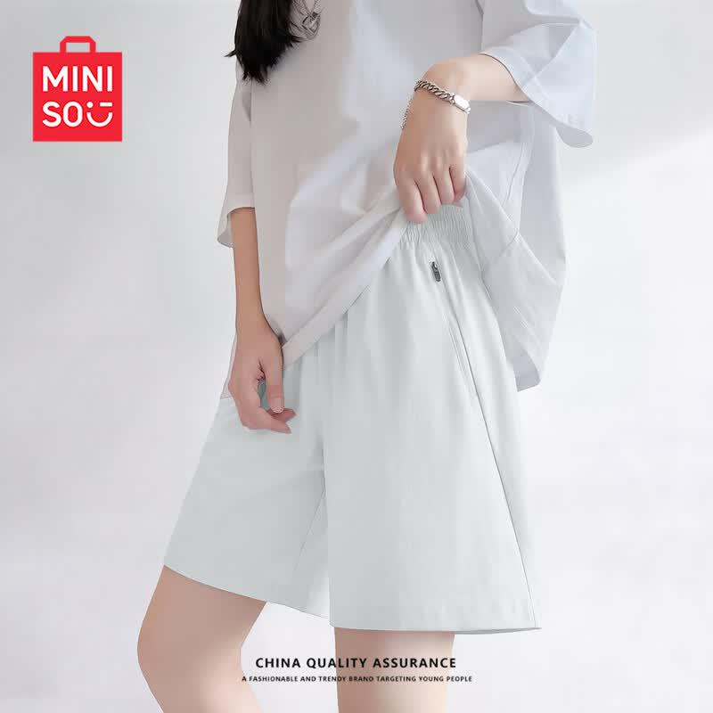 MINISO Женские спортивные шорты с широкими штанинами из ледяного шелка